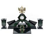 Настольный письменный набор из нефрита Герб России Dignity варинант исполнения - 1 | Loft Concept в Ижевске