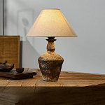 Настольная лампа с керамическим фактурным основанием и тканевым абажуром Eastern Tale варинант исполнения - 5 | Loft Concept в Ижевске