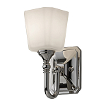 Бра для ванных комнат с белым матовым плафоном квадратной формы на основании цвета хром Feiss варинант исполнения - 1 | Loft Concept в Ижевске