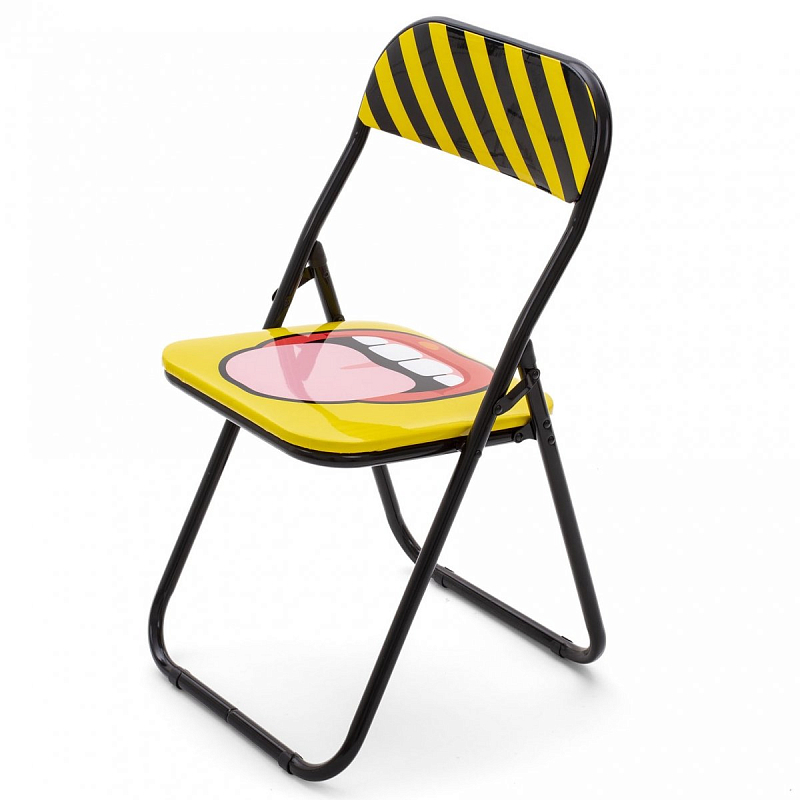 Стул Seletti Folding Chair Tongue Желтый Черный в Ижевске | Loft Concept 