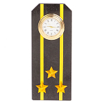 Часы подарочные настольные в виде погона ВМФ из натурального камня Змеевик Military Clock варинант исполнения - 6 | Loft Concept в Ижевске