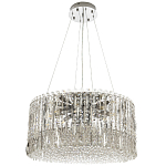 Круглая люстра с металлическими и хрустальными подвесками Bonnay Crystal Chrome Chandelier варинант исполнения - 6 | Loft Concept в Ижевске