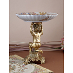 Чаша с цветочным орнаментом на ножке в виде бронзового ангела Eden Garden варинант исполнения - 6 | Loft Concept в Ижевске