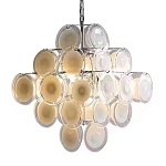 Люстра  с каскадом из круглых декоративных элементов  White Clear Glass Chandelier варинант исполнения - 6 | Loft Concept в Ижевске