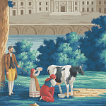 Обои ручная роспись Monuments of Paris Jacquemart on scenic paper варинант исполнения - 1 | Loft Concept в Ижевске