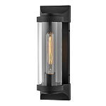 Настенный фонарь в индустриальном стиле с вытянутым цилиндрическим плафоном из прозрачного стекла и черным корпусом Hinkley варинант исполнения - 4 | Loft Concept в Ижевске