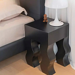 Дизайнерский журнальный стол чёрный с ножками волнистой формы Egopi варинант исполнения - 2 | Loft Concept в Ижевске