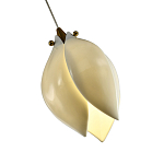 Подвесной светильник светодиодный с белым плафоном в виде цветка из фарфора и стали Flower Light Gold варинант исполнения - 3 | Loft Concept в Ижевске