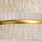 Люстра двухъярусная с золотого цвета и прозрачными подвесками Pettico варинант исполнения - 4 | Loft Concept в Ижевске