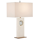 Настольная лампа из мрамора с тканевым прямоугольным абажуром Eternity варинант исполнения - 3 | Loft Concept в Ижевске