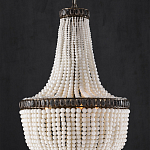 Люстра каплевидной формы декорированная нитями стеклянных бусин молочного цвета Bead threads варинант исполнения - 2 | Loft Concept в Ижевске