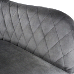 Барный стул со спинкой и подлокотниками на 4-х металлических ножках Douglas Rhombus Серый Велюр варинант исполнения - 4 | Loft Concept в Ижевске