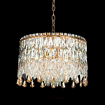 Люстра круглая с хрустальными подвесками на золотистом каркасе Roul Crystal Light варинант исполнения - 6 | Loft Concept в Ижевске