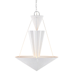 Люстра светодиодная белая геометрической формы с рифленым плафоном White Geometric Lamps варинант исполнения - 1 | Loft Concept в Ижевске