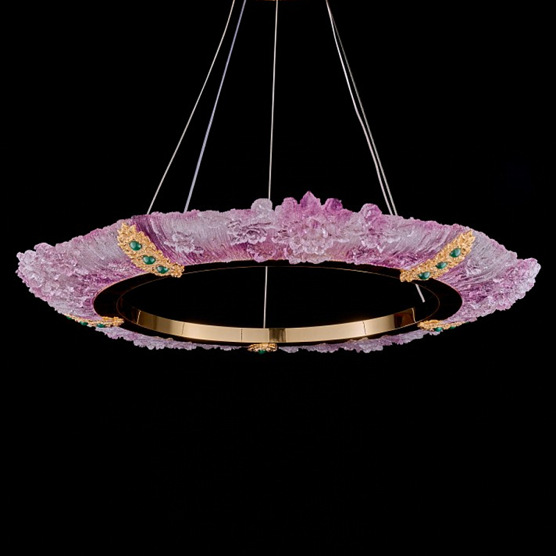 Люстра в форме кольца розовая Warm Pink Light Золотой Розовый в Ижевске | Loft Concept 