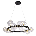 Люстра круглая подвесная с 15-ю прозрачными шарообразными плафонами из стекла Iona chandelier варинант исполнения - 8 | Loft Concept в Ижевске