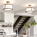 Потолочный светильник со светлым текстильным абажуром Hinkley варинант исполнения - 10 | Loft Concept в Ижевске