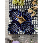 Менажница темно-синяя фарфоровая с бронзовой фигуркой ангела Eden Garden варинант исполнения - 3 | Loft Concept в Ижевске