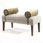 Банкетка Banquette PIED DE POULE с принтом гусиная лапка и бежевыми подлокотниками  варинант исполнения - 2 | Loft Concept в Ижевске