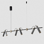 Люстра с 8-ю цилиндрическими плафонами на магнитном креплении и черным металлическим основанием Bronze Concert варинант исполнения - 2 | Loft Concept в Ижевске