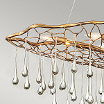 Люстра подвесная золотого цвета с металлическим сетчатым основанием и стеклянными каплевидными подвесками Hinkley варинант исполнения - 10 | Loft Concept в Ижевске