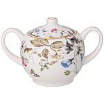 Чайный сервиз из фарфора белый с рисунком цветов на 6 персон 14 предметов Garden Whisper Porcelain Set  варинант исполнения - 3 | Loft Concept в Ижевске