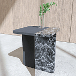 Slice журнальный столик из мрамора и массива дуба варинант исполнения - 1 | Loft Concept в Ижевске