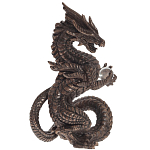 Декоративная статуэтка Дракон Dark Bronze Dragon Holding Sphere Statuette варинант исполнения - 1 | Loft Concept в Ижевске