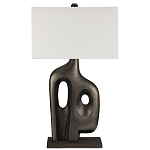 Настольная лампа с прямоугольным тканевым абажуром на фигурном каркасе Brutilist  варинант исполнения - 4 | Loft Concept в Ижевске