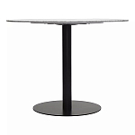 Круглый обеденный стол с белой мраморной столешницей White Tabletop on Black Base варинант исполнения - 4 | Loft Concept в Ижевске