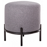 Круглый пуф на металлических ножках с обивкой из рогожки Casey Poof варинант исполнения - 1 | Loft Concept в Ижевске