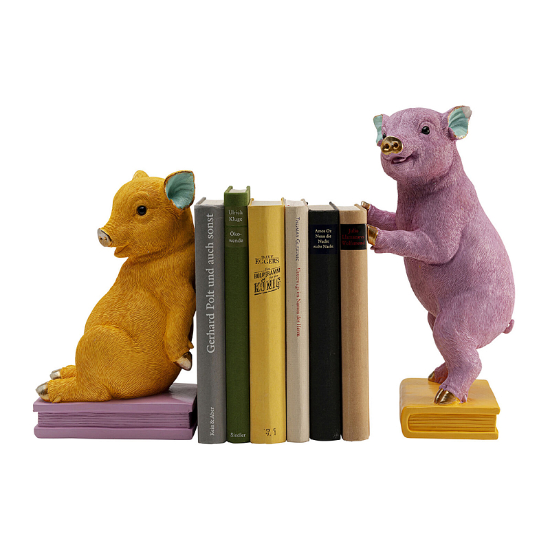 Держатель для книг Multicolored Piglet Bookends Желтый Розовый в Ижевске | Loft Concept 