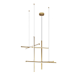 Люстра с 6-ю  пересекающимися цилиндрическими плафонами на тонких тросах Trumpet tube варинант исполнения - 4 | Loft Concept в Ижевске