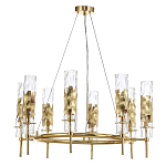 Люстра подвесная круглая с 8-ю цилиндрическими плафонами из стекла LIAISON варинант исполнения - 3 | Loft Concept в Ижевске