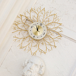 Часы настенные из металла золотые с белым циферблатом Current Time варинант исполнения - 4 | Loft Concept в Ижевске