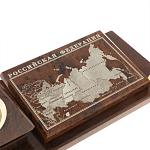 Настольный письменный набор с часами в виде пирамиды из природного камня обсидиана Pyramid of Time варинант исполнения - 4 | Loft Concept в Ижевске