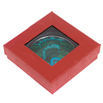 Зеркало карманное складное круглое из натурального камня Малахит с Хризоколлой в подарочной упаковке Silver Stone Mirrors варинант исполнения - 4 | Loft Concept в Ижевске