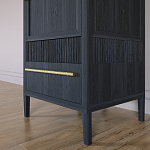 Узкий Шкаф Primo с 2 выдвижными ящиками Черный дуб варинант исполнения - 4 | Loft Concept в Ижевске