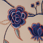 Обои с вышивкой ручной работы Flora Catherine colourway on Liso Pearl wool sateen варинант исполнения - 5 | Loft Concept в Ижевске