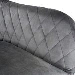 Барный стул со спинкой и подлокотниками на 4-х деревянных ножках Douglas Rhombus Серый Велюр варинант исполнения - 4 | Loft Concept в Ижевске