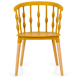Пластиковый стул на ножках из массива бука Ferret Spiral Mustard варинант исполнения - 2 | Loft Concept в Ижевске