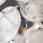 Люстра из белых стеклянных дисков на серебрянном каркасе White Glowing Reflectors варинант исполнения - 6 | Loft Concept в Ижевске