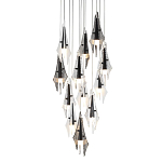 Люстра каскадная с 12-ю рельефными прозрачными плафонами Glass Pod  варинант исполнения - 1 | Loft Concept в Ижевске
