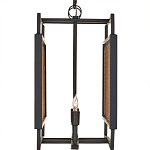 Люстра прямоугольной формы с чёрным каркасом и вставкой из плетеного материала Cage for Light варинант исполнения - 3 | Loft Concept в Ижевске