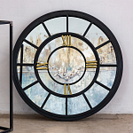 Зеркало настенное в чёрной металлической раме в виде часов Mirror Tower Clock варинант исполнения - 3 | Loft Concept в Ижевске