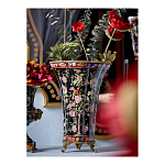 Ваза из фарфора черная с цветочной росписью и бронзовой стрекозой Spring Garden варинант исполнения - 5 | Loft Concept в Ижевске