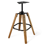 Барный стул со спинкой и подлокотниками на 4-х коричневых ножках Бежевый Велюр Ava Charm варинант исполнения - 3 | Loft Concept в Ижевске