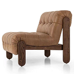 Кресло с деревянным каркасом и обивкой из кожи Medieval Furniture варинант исполнения - 1 | Loft Concept в Ижевске