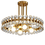 Люстра круглая золотистая с прозрачными стеклянными плафонами в форме шара Crystal Kaleidoscope варинант исполнения - 1 | Loft Concept в Ижевске