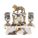 Настольный письменный набор из мрамора с декором в виде льва в подарочной упаковке Marble Accessory варинант исполнения - 1 | Loft Concept в Ижевске
